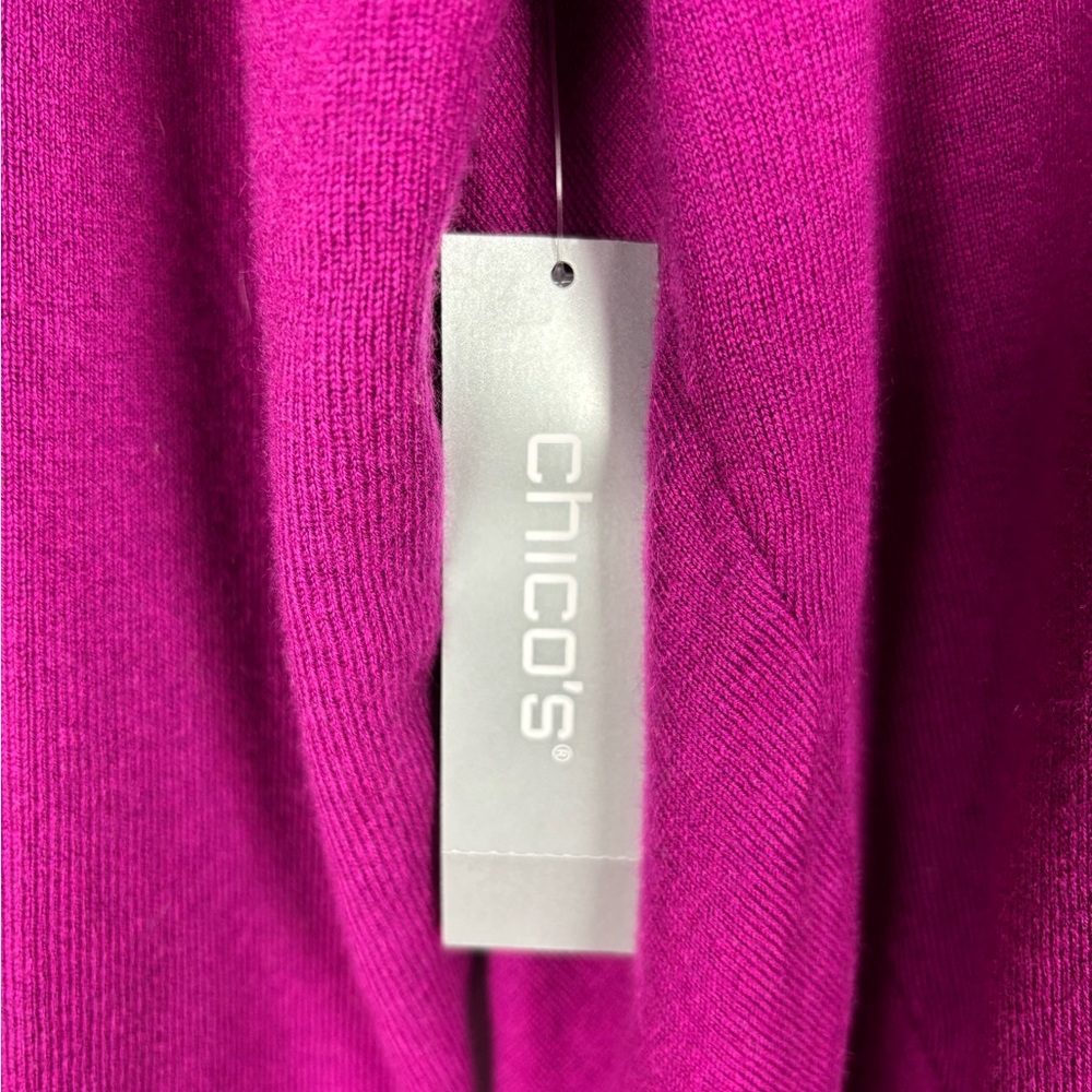 Chico’s Turtleneck Sweater Feather Weight Layering Basic Blooming Dahlia Large - Picture 4 of 7